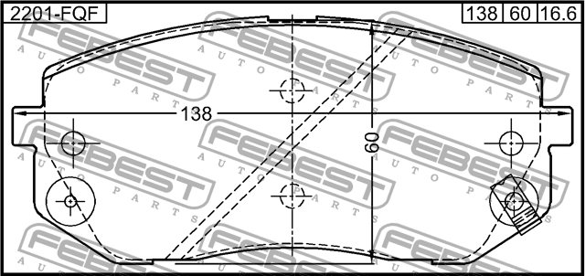 Колодки передние HYUNDAI IX35/TUCSON 10MY 2009- 2201-FQF 2201-FQF FEBEST