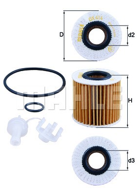 Фильтр масляный TOYOTA Auris (12-),Yaris (05-11) MAHLE OX414D1 MAHLE KNECHT