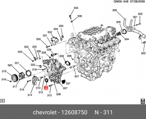 Сальник коленвала OPEL Antara (07-) передний OE 12608750 GENERAL MOTORS