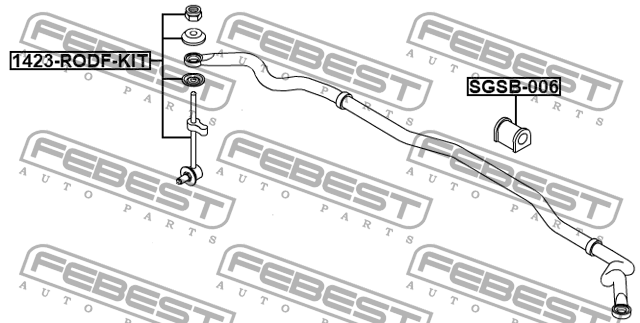 Тяга стабилизатора передн SSANG YONG KYRON 2005-2013 1423-RODF-KIT 1423-RODF-KIT FEBEST