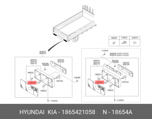 Лампа 24V P21W BA15s HYUNDAI HD65,72,78 стоп-сигнала OE 1865421058 HYUNDAI KIA