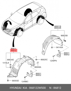 ПОДКРЫЛОК 86812-2W500 868122W500 HYUNDAI KIA