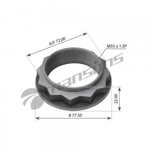 Гайка с буртиком M55X1,5-CK45V-SW65-DBL9 (12-ти гранная) 700.001 MANSONS