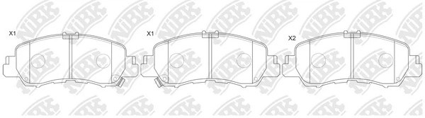 Колодки тормозные MITSUBISHI Eclipse (18-) передние (4шт.) NIBK PN3816 NIBK