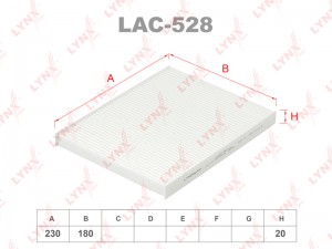 Фильтр воздушный салона HYUNDAI ix20 (10-) KIA Venga (09-) LYNX LAC-528 LYNXAUTO