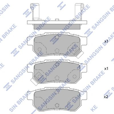 Колодки тормозные HONDA ACCORD 85-89/CIVIC 87-01 задние SP1265 SP1265 SANGSIN