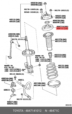 тарелка пружины передняя верхняя!\ Toyota Camry/Harrier 91>, Lexus ES300 92-96 48471-41012 TOYOTA