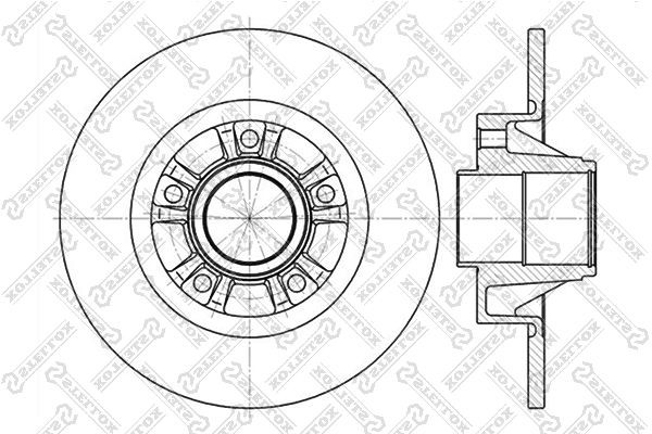 диск тормозной задний! с подшипником и кольцом ABS\ Opel Vivaro, Renault Trafic  6020-3658-SX STELLOX
