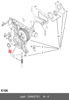 сальник коленвала передний!\ Chevrolet Cruze 09-15, Opel Astra H/J/Vectra C 00-1 24465791 GENERAL MOTORS
