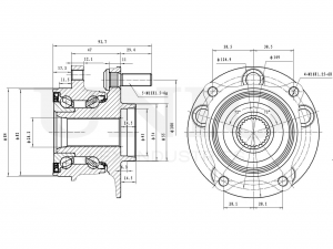 Ступица передняя (с ABS) HUB-20298 UNIO