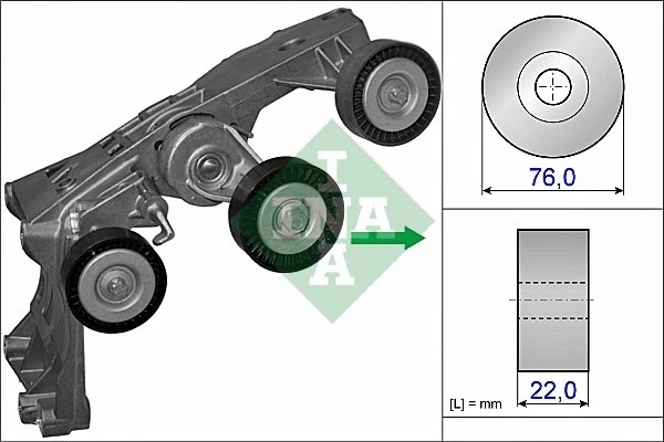 Натяжитель ремня MERCEDES A150-A200 W169, B150-B200 W245 (+AC) 534043110 534 0431 10 INA