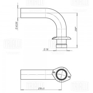 Труба выхлопная для а/м ГАЗель борт. "TRIALLI" EMP 0305 TRIALLI