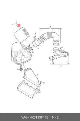 Фильтр воздушный AUDI A6 (18-) OE 4K0 133 844 E VAG