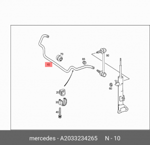 стабилизатор!\ MB A 203 323 42 65 MERCEDES BENZ