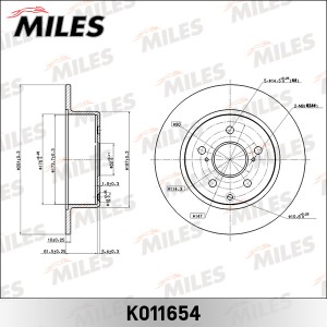 Диск тормозной задний MARK/CHASER/CRESSIDA/CRESTA 2.5 л K011654 K011654 MILES