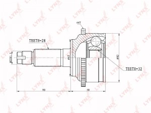 ШРУС наружный MAZDA 6 (02-07) комплект (АБС) LYNX CO-5101A LYNXAUTO