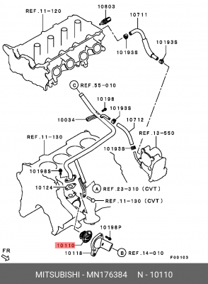 термостат!\ Mitsubishi Colt/Lancer, Smart Forfour 1.1-1.5i 04> MN176384 MITSUBISHI