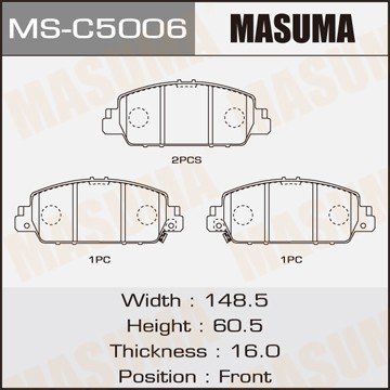 колодки дисковые передние!\ Honda Accord all 13> MSC5006 MASUMA