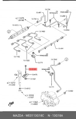 Болт MAZDA OE WE0113G18C MAZDA