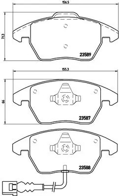 Колодки тормозные VW Passat (05-) SKODA Octavia (04-) передние (4шт.) BREMBO P85075 BREMBO