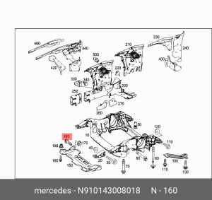 болт системы выпуска! резьба М8\ MB W210 N 910143 008018 MERCEDES BENZ