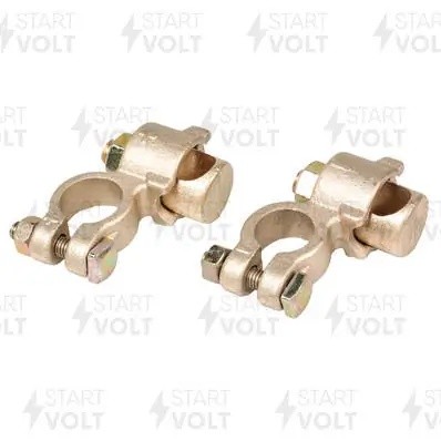 Клеммы АКБ в комплекте латунь, 8мм болт и гайка для проводов до 75мм кв. (SBT 02 SBT 025 START VOLT