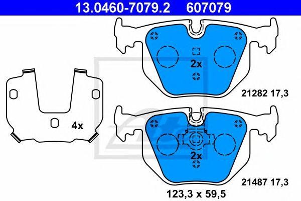 13.0460-7079.2 381 20=FDB857 !колодки дисковые з.\BMW E38 2.8/4.0/5.0/2.5STD/3.0 13.0460-7079.2 ATE