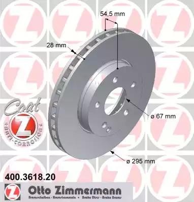 диск тормозной !перед. 295x28/54-5x112 \ MB W211 2.0-2.2CDi 03> 400361820 ZIMMERMANN