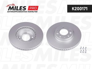 Диск тормозной (серия PRO с антикоррозионным покрытием) MAZDA 6 07 передний вент K200171 MILES