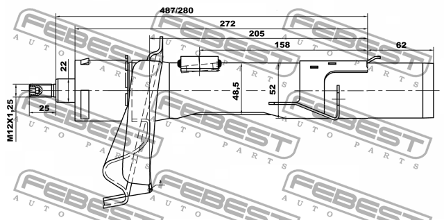 Амортизатор передн правый FORD FOCUS II 08-11 21665159FR 21665159FR FEBEST