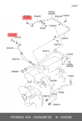 Болт HYUNDAI KIA OE 254564B150 HYUNDAI KIA