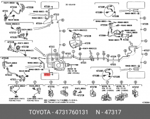 трубка тормозная! передняя левая\ Toyota Land Cruiser Prado GDJ150/GDJ150L 47317-60131 TOYOTA