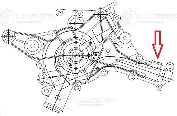 Насос водяной для ам Mercedes-Benz С (00-),E (96-) 3.2i [M112,113] (LWP 15321) LWP 15321 LUZAR