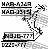 Сайлентблок задний переднего рычага (гидравлический) NAB-A34B FEBEST