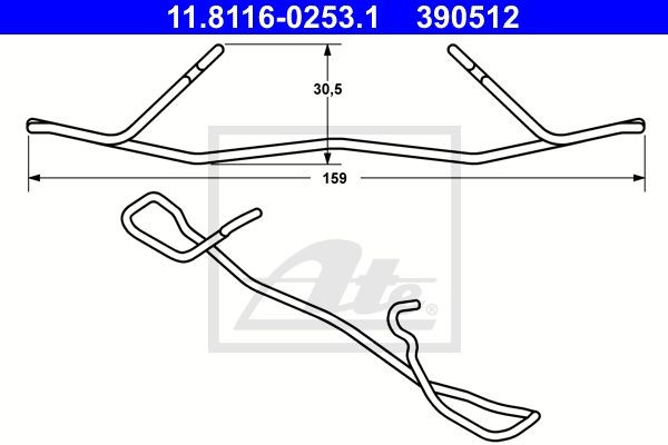ремк-т тормозных колодок!\ MB W202/W210/W211 2.0-3.5i/D 96-08 11.8116-0253.1 ATE