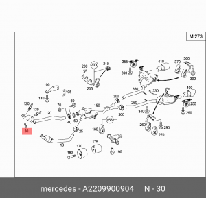 БОЛТ 2209900904 A 220 990 09 04 MERCEDES BENZ