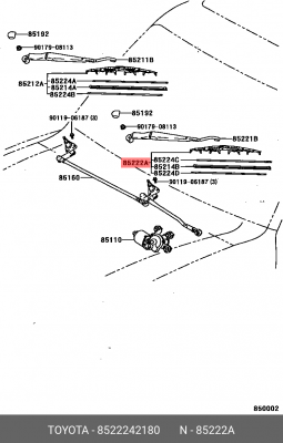Щетка стеклоочистителя 85222-42180 85222-42180 TOYOTA