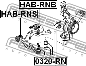 Сайлентблок передний переднего рычага HAB-RNS FEBEST