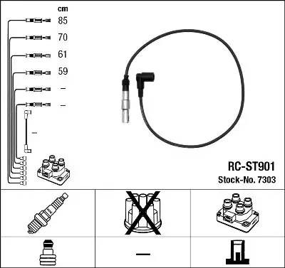 RC-ST901 к-кт проводов!\ VW Lupo/Polo, Seat Arosa/Ibiza/Cordoba 1.0/1.4i 95-05 7303 NGK