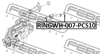 Кольцо уплотнительное системы охлаждения OPEL ASTRA10-15 (компл-10шт) RINGWH-007 RINGWH-007-PCS10 FEBEST