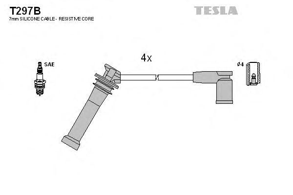 к-кт проводов!\ Ford Fiesta/Focus/Fusion, Mazda 2/6 1.25-1.6 95> T297B TESLA
