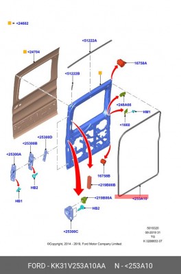 KK31V253A10AA Уплотнитель дверного проема (KK31-V253A10-AA) KK31V253A10AA FORD