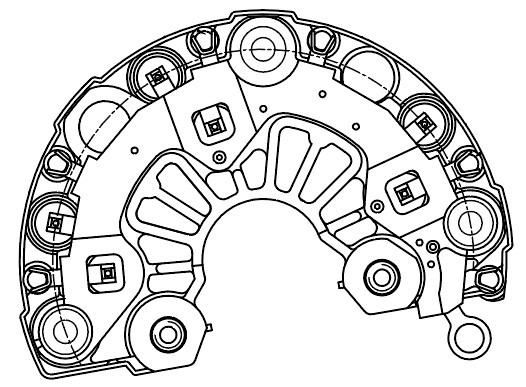 Мост диодный генератора для а/м VAG Fabia II (07-)/Rapid (12-) 1.6i/Golf V (06-) VDB 1803 START VOLT