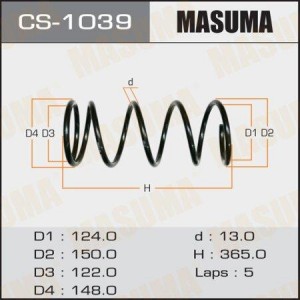пружина передняя! H 165\ Toyota Caldina/Carina 92-97 CS-1039 MASUMA