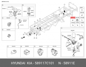 Штуцер HYUNDAI HD500,Aero Queen/Express (10-) тормозной системы OE 589117C101 HYUNDAI KIA