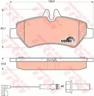 Колодки задние MERCEDES SPRINTER (906), VW CRAFTER GDB1697 GDB1697 TRW