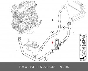 водяная помпа дополнительная!\ BMW E87/E90 all 64 11 6 928 246 BMW