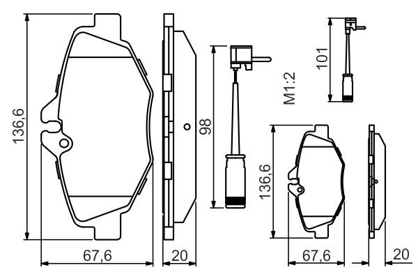 Колодки тормозные MERCEDES E (W211) (02-) передние (4шт.) BOSCH 0 986 494 285 BOSCH