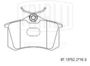 Колодки торм. VW Transporter T4 (90-) диск. зад. (без датчика) (PF 1871) PF1871 TRIALLI