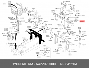Балка HYUNDAI HD160,170,260,270,500 (08-) крепления кабины задняя OE 642207C000 HYUNDAI KIA